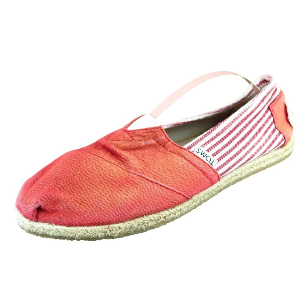 Toms‎ Women Sz 8 M Red Espadrilles Fabric Shoes